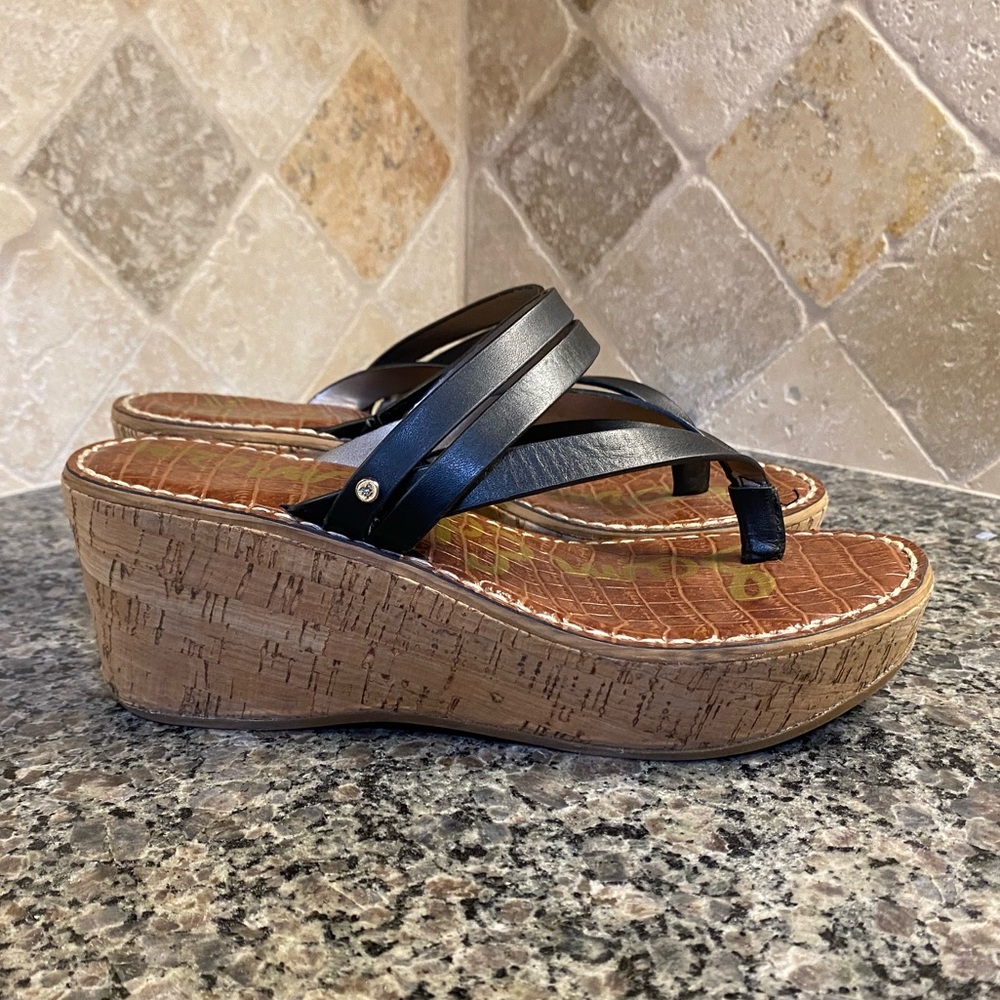 Sam Edelman Women's Rasha Black Wedge Sandal size 7.5